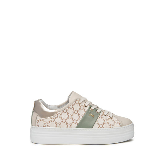 Art. E409958D-710 Women’s Leather and Technical Fabric Sneakers - NeroGiardini