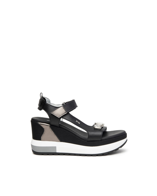 Art. E410685D-100 Women’s Leather and Technical Fabric Sandals