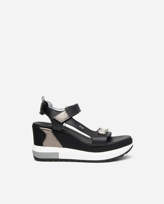 Art. E410685D-100 Women’s Leather and Technical Fabric Sandals