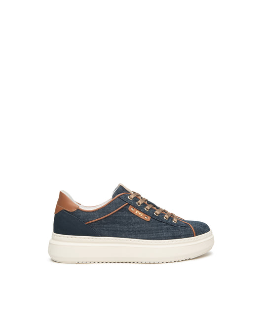Art. E513091D-675 Sneakers en cuir et tissu technique pour femmes